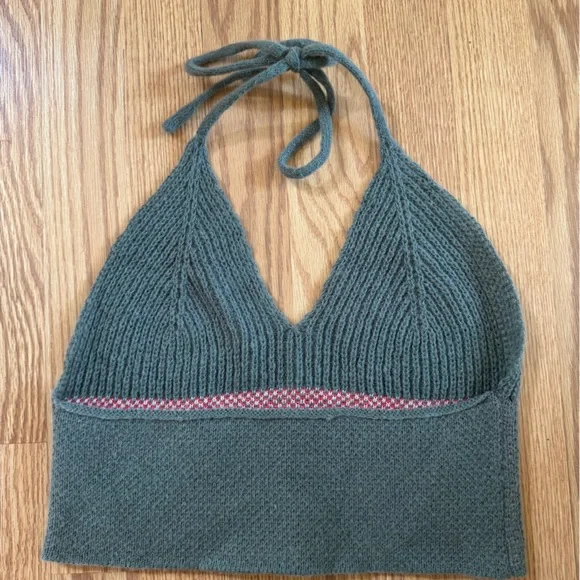 Cottagecore Mushroom Knit Halter Top - Picture 2 of 3